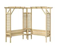 vidaXL Pergola Angolare con Panca Bersò Panchina Esterni Panca da Giardino Arredamento per Giardino Patio Cortile Legno Pino Impregnato