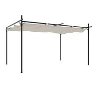 VIDAXL - Pergola Con Tetto Retrattile Crema 395x292x230 Cm