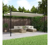 vidaXL Pergola con Tetto Retrattile Crema 395x292x230 cm