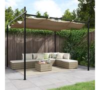 vidaXL Pergola con Tetto Retrattile Tortora 295x292x230 cm