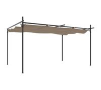 vidaXL Pergola con Tetto Retrattile Tortora 395x292x230 cm