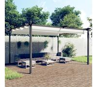 vidaXL Pergola da Giardino con Tetto Retrattile 4x3 m Crema