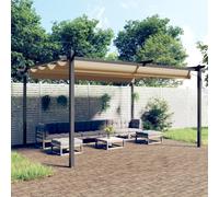 vidaXL Pergola da Giardino con Tetto Retrattile 4x3 m Tortora