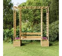 vidaXL Pergola da Giardino Panca e Vasi Legno Massello Pino Impregnato