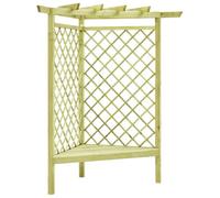vidaXL Pergolato ad Angolo e Sedile Pergola con Sedia Traliccio Sostegno per Piante Supporto 130x130x197 cm in Legno di Pino Impregnato