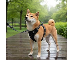 vidaXL Pettorina per Cani con Guinzaglio e Collare Regolabile Blu M