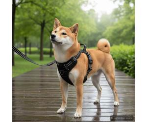 vidaXL Pettorina per Cani con Guinzaglio e Collare Regolabile Nero S