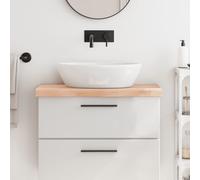 vidaXL Piano Bagno 80x30x(2-6) cm in Legno Massello Non Trattato