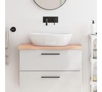 vidaXL Piano Bagno 80x40x(2-4) cm in Legno Massello Non Trattato
