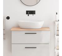 vidaXL Piano Bagno 80x50x2 cm in Legno Massello Non Trattato