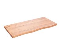 vidaXL Piano Bagno Marrone 100x50x(2-4) cm Legno Massello Trattato