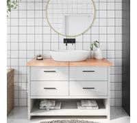 vidaXL Piano Bagno Marrone 120x40x(2-6) cm Legno Massello Trattato