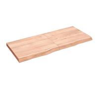 vidaXL Piano Bagno Marrone 140x60x(2-6) cm Legno Massello Trattato
