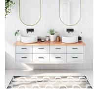 vidaXL Piano Bagno Marrone 180x60x(2-4) cm Legno Massello Trattato