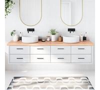 vidaXL Piano Bagno Marrone 220x50x(2-6) cm Legno Massello Trattato