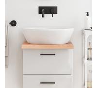 vidaXL Piano Bagno Marrone 40x50x(2-4) cm Legno Massello Trattato