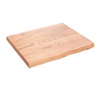 vidaXL Piano Bagno Marrone 60x50x(2-4) cm Legno Massello Trattato