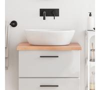 vidaXL Piano Bagno Marrone 60x50x(2-4) cm Legno Massello Trattato