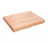 vidaXL Piano Bagno Marrone 60x50x(2-6) cm Legno Massello Trattato