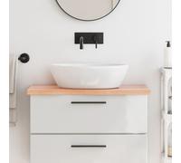 vidaXL Piano Bagno Marrone 80x40x(2-4) cm Legno Massello Trattato