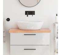 vidaXL Piano Bagno Marrone 80x40x(2-6) cm Legno Massello Trattato