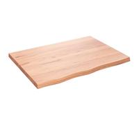 vidaXL Piano Bagno Marrone 80x60x(2-4) cm Legno Massello Trattato