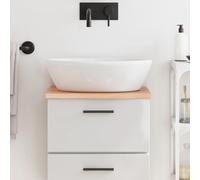 vidaXL Piano Bagno Marrone Chiaro 40x40x2 cm Legno Massello Trattato