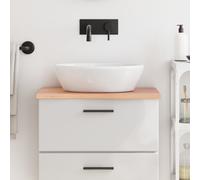 vidaXL Piano Bagno Marrone Chiaro 60x40x2 cm Legno Massello Trattato, Piano per Bagno in Legno, Piano con Bordi vivi, ripiano per Bagno