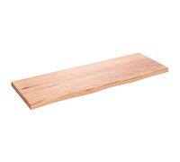 vidaXL Piano Bagno Marrone Chiaro 80x30x2 cm Legno Massello Trattato