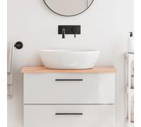 vidaXL Piano Bagno Marrone Chiaro 80x40x2 cm Legno Massello Trattato