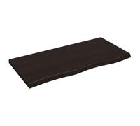 vidaXL Piano Bagno Marrone Scuro 100x50x(2-4) cm Legno Trattato
