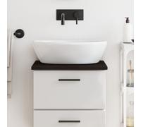 vidaXL Piano Bagno Marrone Scuro 40x30x2 cm Legno Massello Trattato