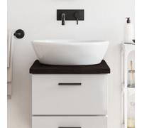 vidaXL Piano Bagno Marrone Scuro 40x60x(2-4) cm Legno Massello Trattato