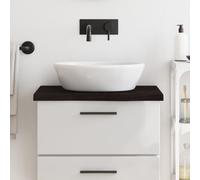 vidaXL Piano Bagno Marrone Scuro 60x60x(2-4) cm Legno Massello Trattato