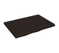 VIDAXL - Piano Bagno Marrone Scuro 80x60x (2-4) cm Legno Massello Trattato