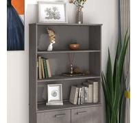vidaXL Piano Credenza HAMAR Grigio Chiaro 85x35x100 cm Legno di Pino