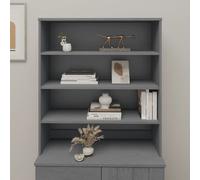 vidaXL Piano Credenza HAMAR Grigio Scuro 90x30x100 cm Legno di Pino
