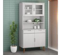 vidaXL Piano Credenza MOLDE Bianco 90x35x100 cm Legno Massello di Pino