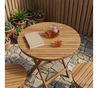 vidaXL Piano del tavolo Ø 80 x 3,5 Rotondo Legno di teak solido