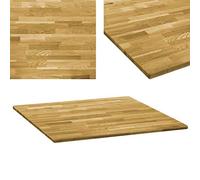vidaXL Piano del Tavolo Legno Massello di Rovere Quadrato 23mm 80x80cm Ripiano