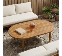 vidaXL Piano del tavolo Ovale Legno di teak solido Naturale