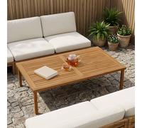 vidaXL Piano del tavolo Rettangolare Legno di teak solido Naturale