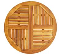 vidaXL Piano per Tavolo Ø80x2,2 cm Rotondo in Legno Massello di Acacia