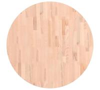 vidaXL Piano per Tavolo Ø80x2,5 cm Rotondo in Legno Massello di Faggio