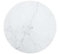 VIDAXL - Piano Per Tavolo Bianco 80x1 Cm Vetro Temperato Aspetto Marmo