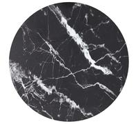 vidaXL Piano per Tavolo Nero Ø40x0,8 cm Vetro Temperato Design Marmo