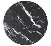 vidaXL Piano per Tavolo Nero Ø50x0,8 cm Vetro Temperato Aspetto Marmo