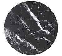 vidaXL Piano per Tavolo Nero Ø70x0,8 cm in Vetro Aspetto Marmo