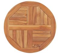 vidaXL Piano Tavolo in Legno Massello di Teak Rotondo 2,5 cm 60 cm