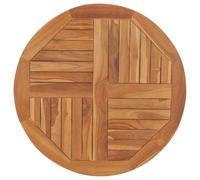 vidaXL Piano Tavolo in Legno Massello di Teak Rotondo 2,5 cm 80 cm